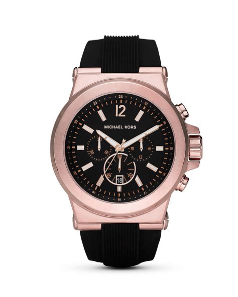 michael kors rose gold watch black face